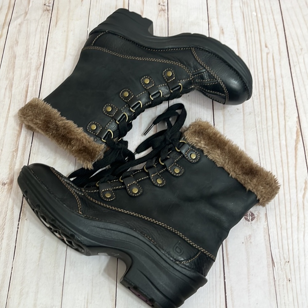 Bionico Nordstrom Brown Fauz Fur Genuine Leather Ankle Snow Rain Noots Size 7M